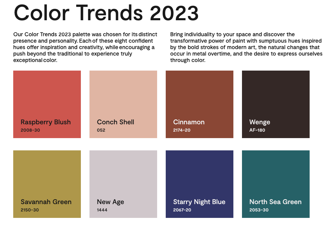 Color Trends 2023 Benjamin MoorePicture